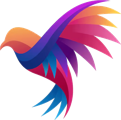 Client logo: colourful bird